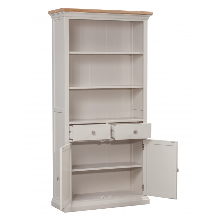 Cotswold Grey Painted 3 Shelves 2, Grey Painted Bookcase Uk